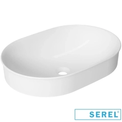 Serel - Serel Nita Oval Tezgah Üstü Lavabo, 60 cm