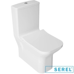 Serel - Serel Nita Köşeli Duvara Tam Dayalı Klozet, 63 cm