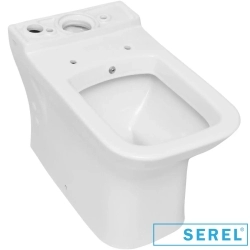 Serel - Serel Nita Köşeli Duvara Tam Dayalı Klozet, 63 cm