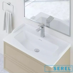 Serel - Serel Royal Tezgah Üstü Etajerli Lavabo, 80 cm