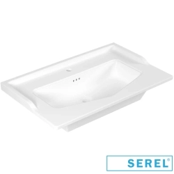 Serel - Serel Royal Tezgah Üstü Etajerli Lavabo, 80 cm