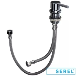 Serel - Serel Sapphire Purewash Kanalsız Asma Klozet, 53 cm (Entegre Taharet Musluklu-Tek Su Girişli)