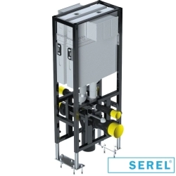 Serel - Serel Smooth Asma Klozet İçin Alçıpan Duvar İçi Sırt Sırta Uygulamalı Set, 3/6 Litre