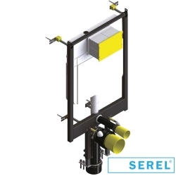 Serel - Serel Smooth Asma Klozet İçin Tuğla ve Alçıpan Duvar İçi Gömme Rezervuar (Dik Pis Su Çıkışlı)