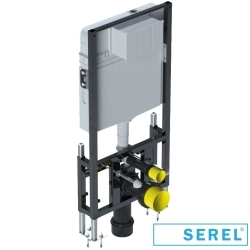 Serel - Serel Smooth Asma Klozet İçin Alçıpan Duvar İçi Gömme Rezervuar (Dik Pis Su Çıkışlı)