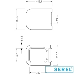Serel - Serel Luna Slim Yavaş Kapanan Klozet Kapağı