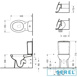 Serel - Serel Etna Duvara Tam Dayalı Klozet, 64 cm