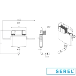 Serel - Serel Smooth Gömme Rezervuar Duvara Tam Dayalı ve Yerden Tek Klozetler için Set, 3/6 Litre