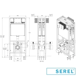 Serel - Serel Smooth Asma Klozet İçin Alçıpan Duvar İçi Sırt Sırta Uygulamalı Set, 3/6 Litre