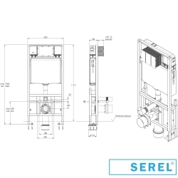 Serel - Serel Smooth Asma Klozet İçin Alçıpan Duvar İçi Gömme Rezervuar (Dik Pis Su Çıkışlı)