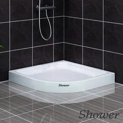 Shower - Shower Baffy 130x130 Köşe Oval Monoblok Duş Teknesi, Sifon Dahil