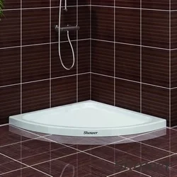 Shower - Shower Baffin 95x95 Köşe Oval Flat Duş Teknesi, Sifon Dahil