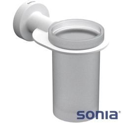 Sonia - Sonia Tecno Diş Fırçalığı, Mat Beyaz (Duvardan, Beyaz + Cam) - 166114