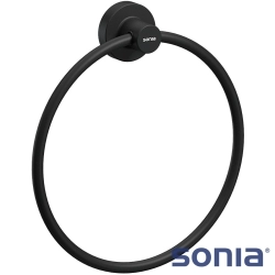 Sonia - Sonia Tecno Halka Havluluk, 19 cm, Mat Siyah - 166220