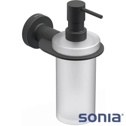 Sonia - Sonia Tecno Sıvı Sabunluk, Mat Siyah (Duvardan, Siyah + Cam) - 166244