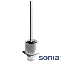 Sonia - Sonia S-Cube Tuvalet Fırçalığı (Duvardan, Krom + Cam) - 166855