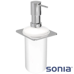 Sonia - Sonia S-Cube Sıvı Sabunluk (Duvardan, Krom + Cam) - UNI006-01-CR