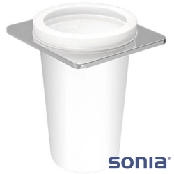 Sonia - Sonia S-Cube Diş Fırçalığı (Duvardan, Krom + Cam) - UNI007-01-CR