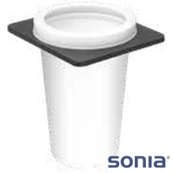 Sonia - Sonia S-Cube Diş Fırçalığı, Mat Siyah (Duvardan, Siyah + Cam) - UNI007-01-N