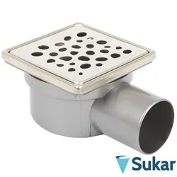 Sukar - Sukar 10x10 Paslanmaz Çelik Çerçeveli Standart Yer Süzgeci, Paslanmaz Çelik, 32 Çıkış