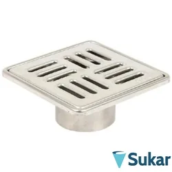 Sukar - Sukar Line9 10x10 Paslanmaz Çelik Çerçeve Izgaralı Süzgeç, Paslanmaz Çelik, Çizgili Model