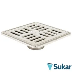 Sukar - Sukar Line9 15x15 Paslanmaz Çelik Çerçeve Izgaralı Süzgeç, Paslanmaz Çelik, Çizgili Model