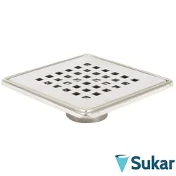 Sukar - Sukar Line9 15x15 Paslanmaz Çelik Çerçeve Izgaralı Süzgeç, Paslanmaz Çelik, Kare Model