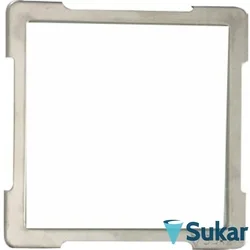 Sukar - Sukar Line9 10x10 Paslanmaz Çelik Çerçeve Üzeri Cam Izgaralı Süzgeç, Paslanmaz Çelik, Beyaz Cam Model
