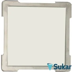 Sukar - Sukar Line9 10x10 Paslanmaz Çelik Çerçeve Üzeri Cam Izgaralı Süzgeç, Paslanmaz Çelik, Krem Cam Model
