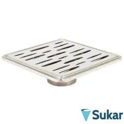Sukar - Sukar Line9 15x15 Paslanmaz Çelik Çerçeve Izgaralı Süzgeç, Paslanmaz Çelik, Rain Model