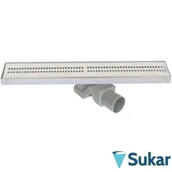 Sukar - Sukar Line4E Cube Izgaralı Lineer Duş Kanalı, 50 cm, Mat Paslanmaz Çelik, Plastik Kasa, Yalıtım Eteksiz