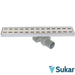 Sukar - Sukar Line4E Slot Izgaralı Lineer Duş Kanalı, 40 cm, Mat Paslanmaz Çelik, Plastik Kasa, Yalıtım Eteksiz
