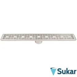 Sukar - Sukar Line6 Labirent Izgaralı Lineer Duş Kanalı, 80 cm, Mat Paslanmaz Çelik Kasa, Koku Önleyicili, Yalıtım Eteksiz