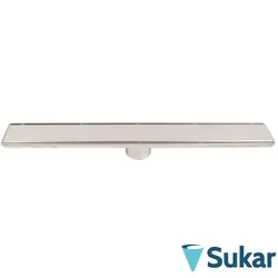 Sukar - Sukar Line6 Plain Izgaralı Lineer Duş Kanalı, 20 cm, Mat Paslanmaz Çelik Kasa, Koku Önleyicili, Yalıtım Eteksiz