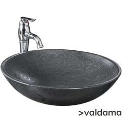 Valdama - Valdama Yuvarlak Çanak Lavabo, 49 cm, Siyah