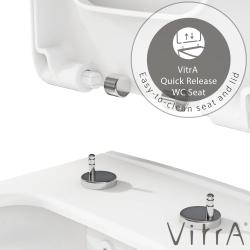 Vitra - Vitra Equal Klozet Kapağı, Yavaş Kapanır, Kolay Sökülebilir