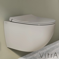 Vitra - Vitra Sento Slim Klozet Kapağı, Yavaş Kapanır, Mat Bej