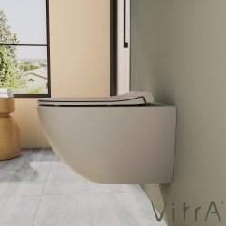 Vitra - Vitra Sento Slim Klozet Kapağı, Yavaş Kapanır, Mat Bej