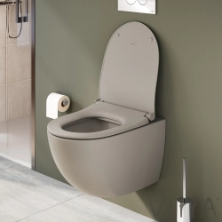 Vitra - Vitra Sento Slim Klozet Kapağı, Yavaş Kapanır, Mat Bej