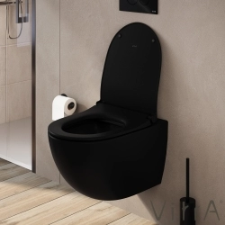 Vitra - Vitra Sento Slim Klozet Kapağı, Yavaş Kapanır, Mat Siyah
