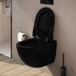 Vitra - Vitra Sento Slim Klozet Kapağı, Yavaş Kapanır, Mat Siyah