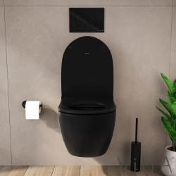 Vitra - Vitra Sento Slim Klozet Kapağı, Yavaş Kapanır, Mat Siyah