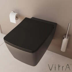 Vitra - Vitra Metropole Slim Klozet Kapağı, Yavaş Kapanır, Kolay Sökülebilir, Mat Siyah
