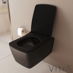 Vitra - Vitra Metropole Slim Klozet Kapağı, Yavaş Kapanır, Kolay Sökülebilir, Mat Siyah