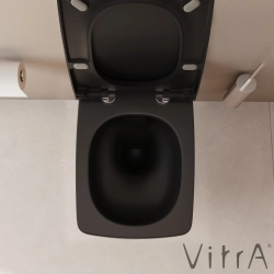 Vitra - Vitra Metropole Slim Klozet Kapağı, Yavaş Kapanır, Kolay Sökülebilir, Mat Siyah
