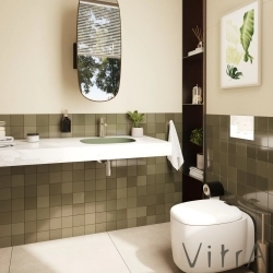 Vitra - Vitra Plural Klozet Kapağı, Altın Renk Metal Menteşeli, Yavaş Kapanır, Kolay Sökülebilir, Mat Beyaz