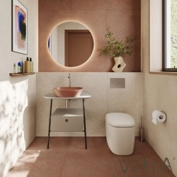 Vitra - Vitra Plural Klozet Kapağı, Metal Menteşeli, Yavaş Kapanır, Kolay Sökülebilir, Mat Bej