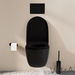 Vitra - Vitra Sento Yavaş Kapanır Klozet Kapağı, Kolay Sökülebilir, Siyah