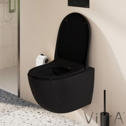 Vitra - Vitra Sento Yavaş Kapanır Klozet Kapağı, Kolay Sökülebilir, Siyah