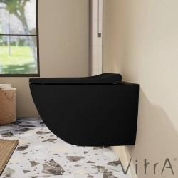 Vitra - Vitra Sento Yavaş Kapanır Klozet Kapağı, Kolay Sökülebilir, Mat Siyah